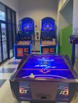 Fannin Lanes Arcade air hockey and basketball